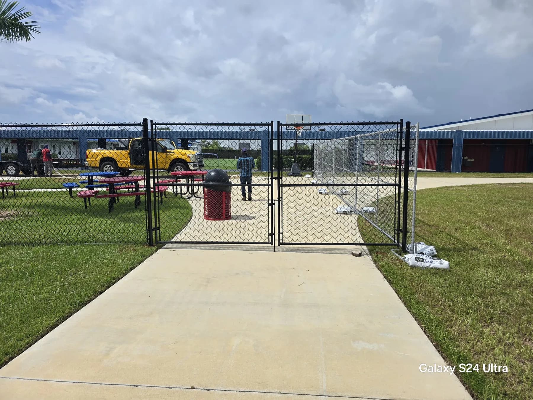 Chain link fence project in progress by True Fence Florida