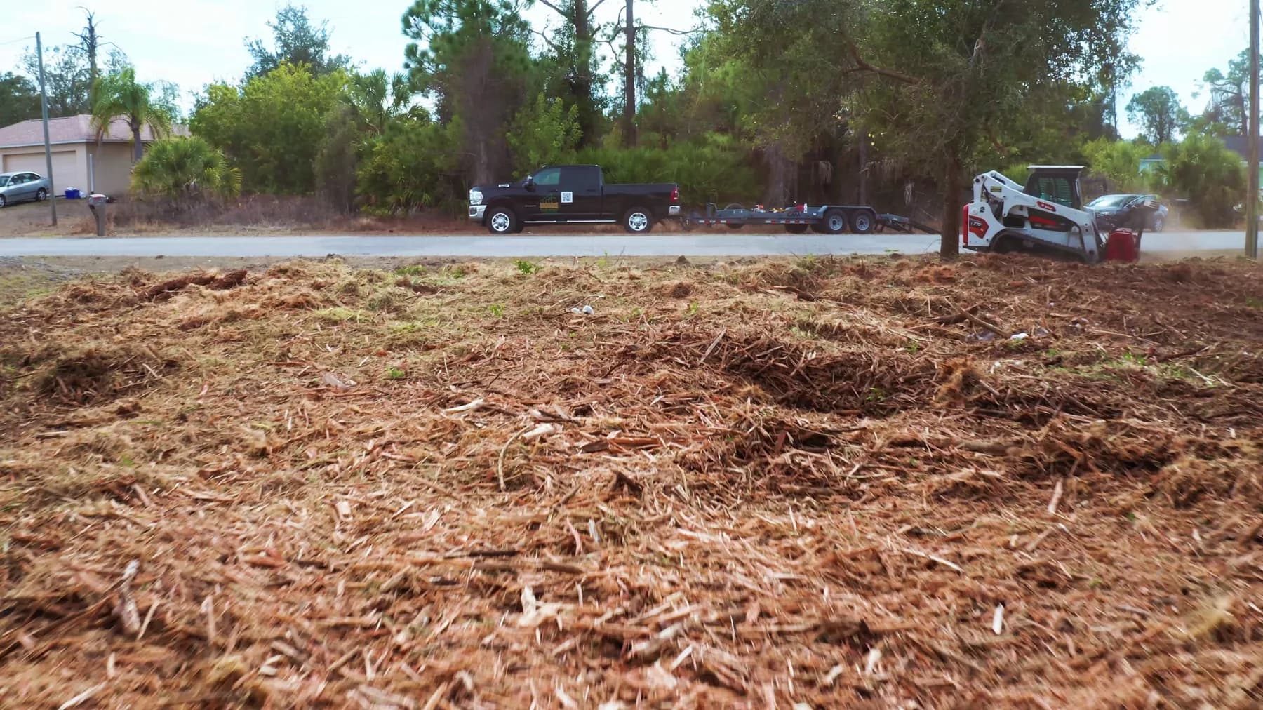 Cleared lot after land clearing work